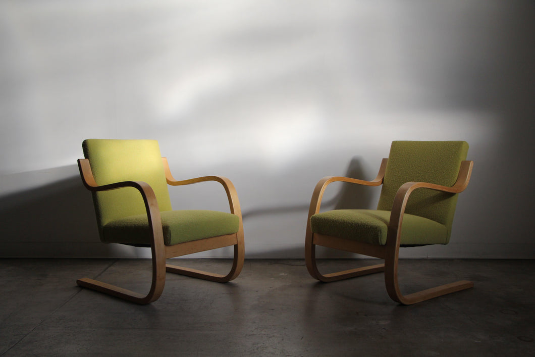 Pair of Alvar Aalto Model 402 Lounge Chairs, 1960s