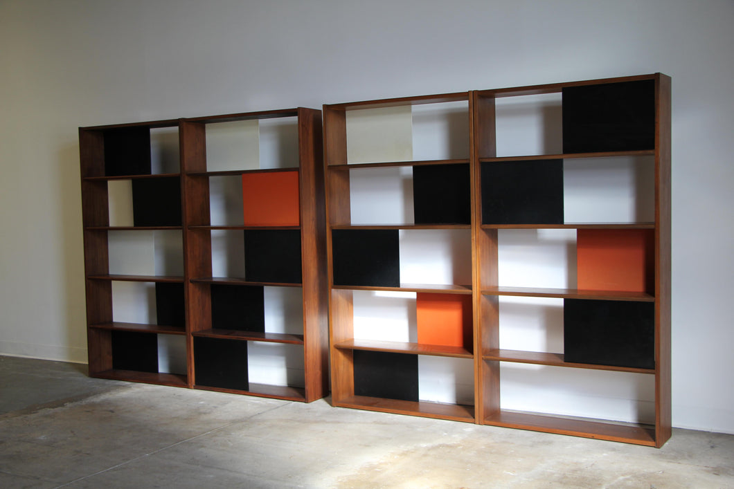 Pair of Large Modular Bookcases or Dividers by Evans Clark, 1950s
