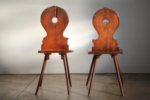 19th Century Swiss Alpine Chairs - a Pair