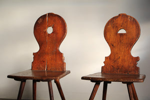 19th Century Swiss Alpine Chairs - a Pair